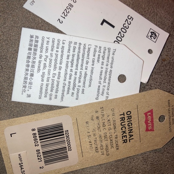 Levi’s Jean Jacket Large with laced sleeve - Picture 6 of 6